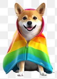 PNG Dog rainbow mammal animal. AI generated Image by rawpixel.