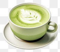 PNG Latte coffee drink green. 