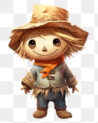 PNG Scarecrow standing cute representation. 