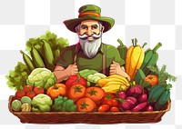 PNG Vegetable basket farmer plant. AI generated Image by rawpixel.