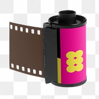 35mm camera film png, transparent background