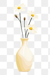 PNG Flower vase yellow plant. AI generated Image by rawpixel.