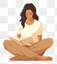 PNG Sitting reading adult women. 