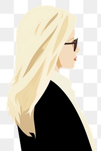 PNG Blonde adult woman hair. 