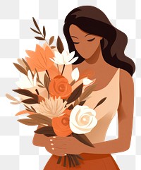 PNG Art holding flower plant. 