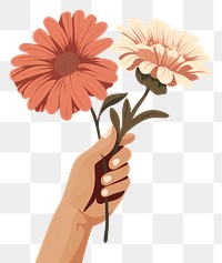 PNG Flower holding plant hand. AI generated Image by rawpixel.