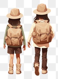 PNG Backpack shorts bag togetherness. AI generated Image by rawpixel.