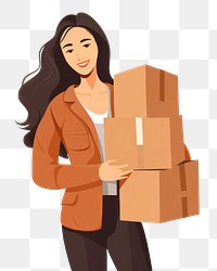 PNG Box cardboard holding adult. AI generated Image by rawpixel.
