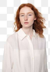 PNG Portrait blouse sleeve shirt. AI generated Image by rawpixel.