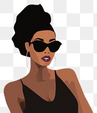 PNG Sunglasses portrait fashion cartoon. 