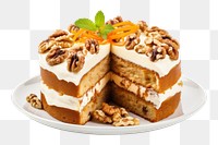 PNG Cake dessert walnut cream. AI generated Image by rawpixel.