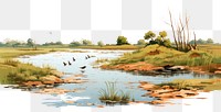 PNG Landscape outdoors nature marsh. AI generated Image by rawpixel.