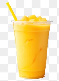 PNG Mango juice smoothie drink white background. 