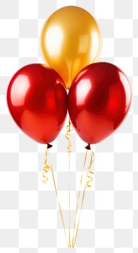 PNG Anniversary balloon gold red. 