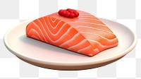 PNG Salmon plate seafood sushi. 