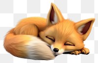 PNG Fox sleeping cartoon mammal. AI generated Image by rawpixel.