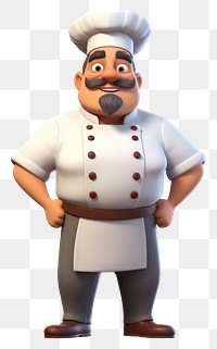 PNG Cartoon chef portrait standing. 