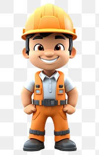 PNG Cartoon hardhat helmet worker. 