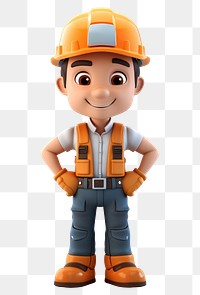 PNG Cartoon hardhat helmet construction worker. 