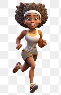 PNG Running cartoon white background determination. AI generated Image by rawpixel.