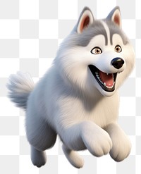 PNG Siberianhusky cartoon mammal animal. AI generated Image by rawpixel.