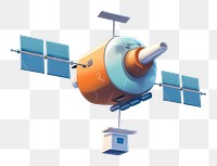 PNG Satellite aircraft vehicle cartoon. AI generated Image by rawpixel.