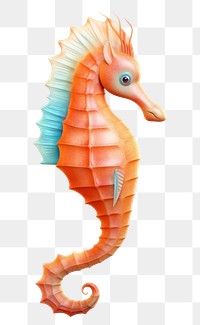 PNG Seahorse cartoon animal white background. AI generated Image by rawpixel.