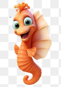 PNG Seahorse smiling cartoon animal. AI generated Image by rawpixel.