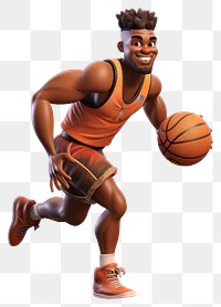 PNG Afican man basketball cartoon sports. 