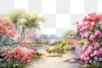 PNG Landscape flower outdoors painting. 