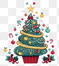 PNG Christmas cake tree illuminated. AI generated Image by rawpixel.