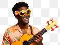 PNG Musician sunglasses guitar performance. AI generated Image by rawpixel.
