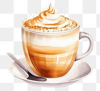 PNG Cappuccino coffee saucer latte. AI generated Image by rawpixel.