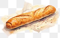 PNG Baguette bread paper food. 