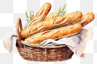 PNG Baguette basket bread food. 