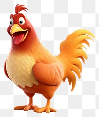 PNG  Chicken poultry cartoon animal. AI generated Image by rawpixel.