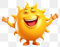 PNG  Cartoon sun white background anthropomorphic. AI generated Image by rawpixel.