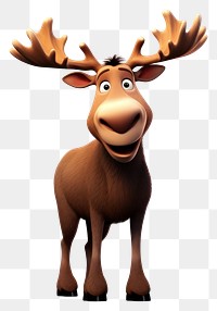 PNG Cartoon mammal animal moose. AI generated Image by rawpixel.