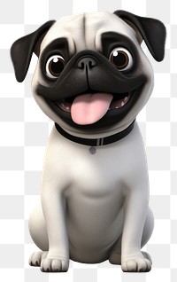 PNG Pug dog cartoon mammal. 