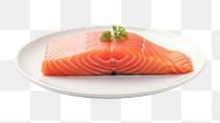 PNG Salmon plate seafood transparent background. 