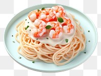 PNG Spaghetti shrimp pasta plate. 