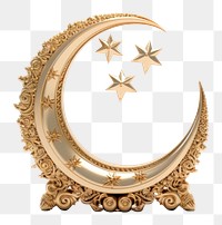 PNG Gold crescent decoration astrology. 