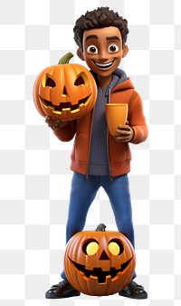 PNG Halloween smiling pumpkin cartoon. 