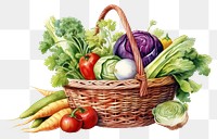 PNG Vegetable basket plant food. AI generated Image by rawpixel.