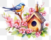 PNG Bird cartoon flower animal. AI generated Image by rawpixel.