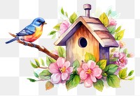 PNG Bird birdhouse fragility perching. AI generated Image by rawpixel.