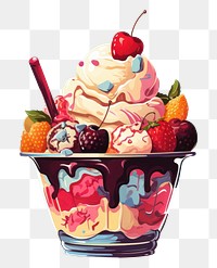 PNG Dessert sundae cream food. AI generated Image by rawpixel.