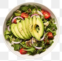 PNG Vegetable avocado salad plate transparent background