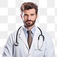 PNG Doctor adult white background stethoscope. AI generated Image by rawpixel.