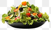 PNG Vegetable lettuce salad plate. 